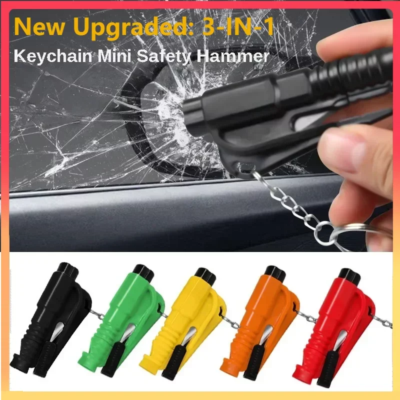 Rescue Rope Throw - コンパクトな 3-in-1 車用安全ハンマー、ウィンドウブレーカー、シートベルトカッター、車両アクセサリー用緊急救助ツール