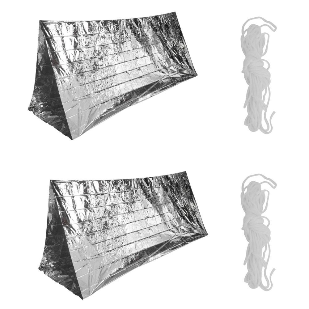 2 個の耐久性のある反射緊急シェルターブランケットポータブル - Survival Blanket Reflective のレビューと価格