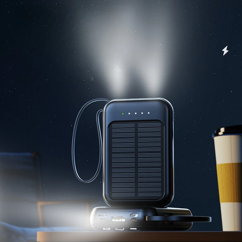 ソーラーパワーバンク 内蔵ケーブル付き LEDライト搭載 ポ - Solar Emergency Charger のレビューと価格