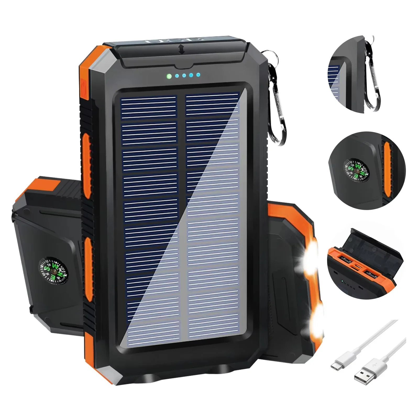 防水仕様のソーラー充電式モバイルバッテリー 20000mAh - Solar Emergency Charger のレビューと価格