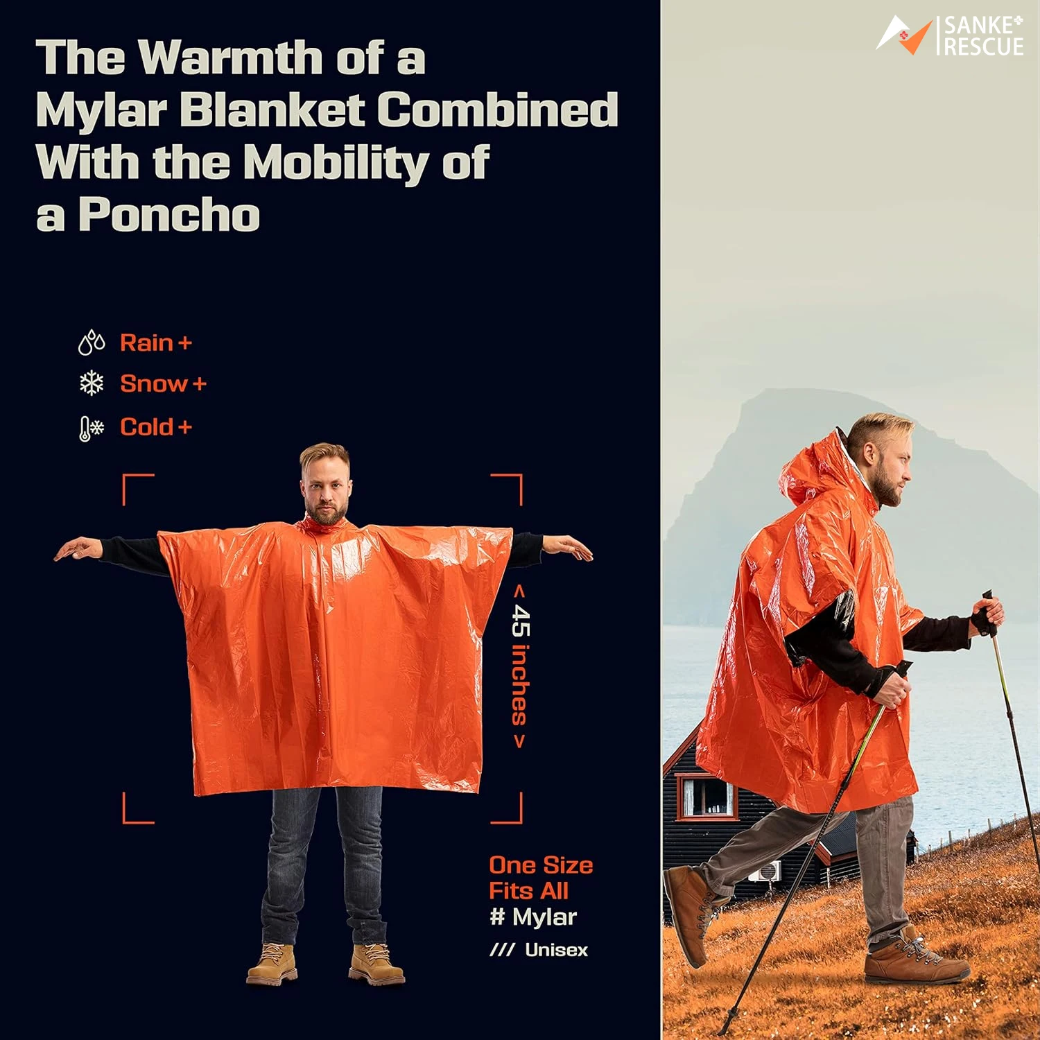 緊急用レインポンチョ、保温ブランケット、防水ポンチョ、アウト - Emergency Poncho Rain のレビューと価格