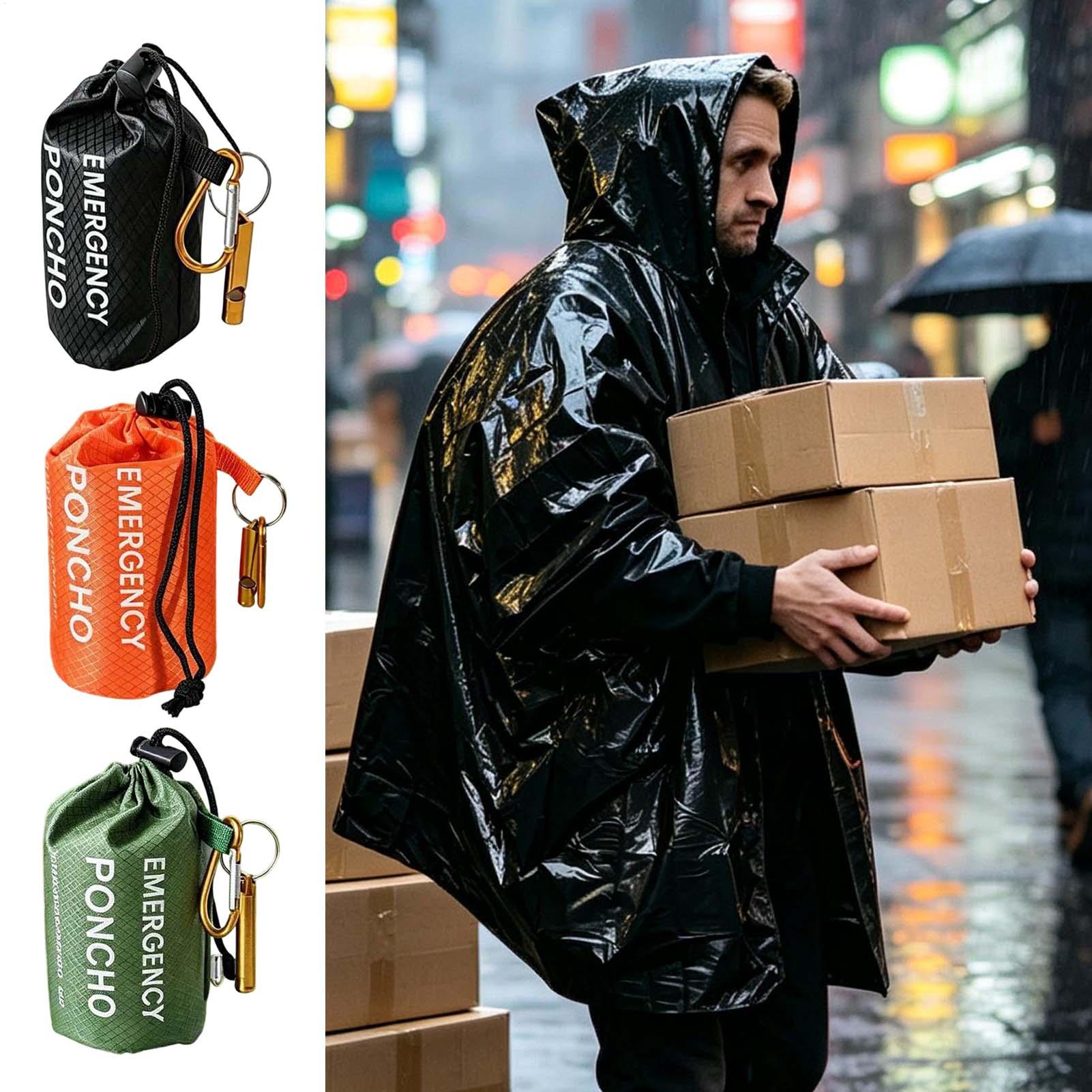 3枚セットのサバイバル用緊急用レインポンチョ、保温性のある断 - Survival Blanket Reflective のレビューと価格