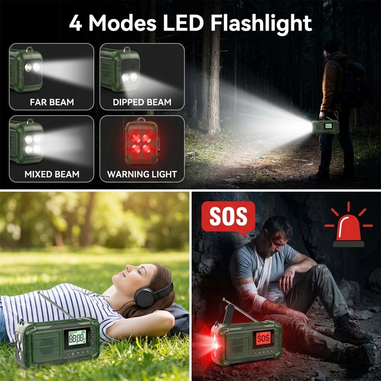 手回し充電式ソーラーAM/FM/DAB対応気象ラジオ。100 - Solar Emergency Charger のレビューと価格